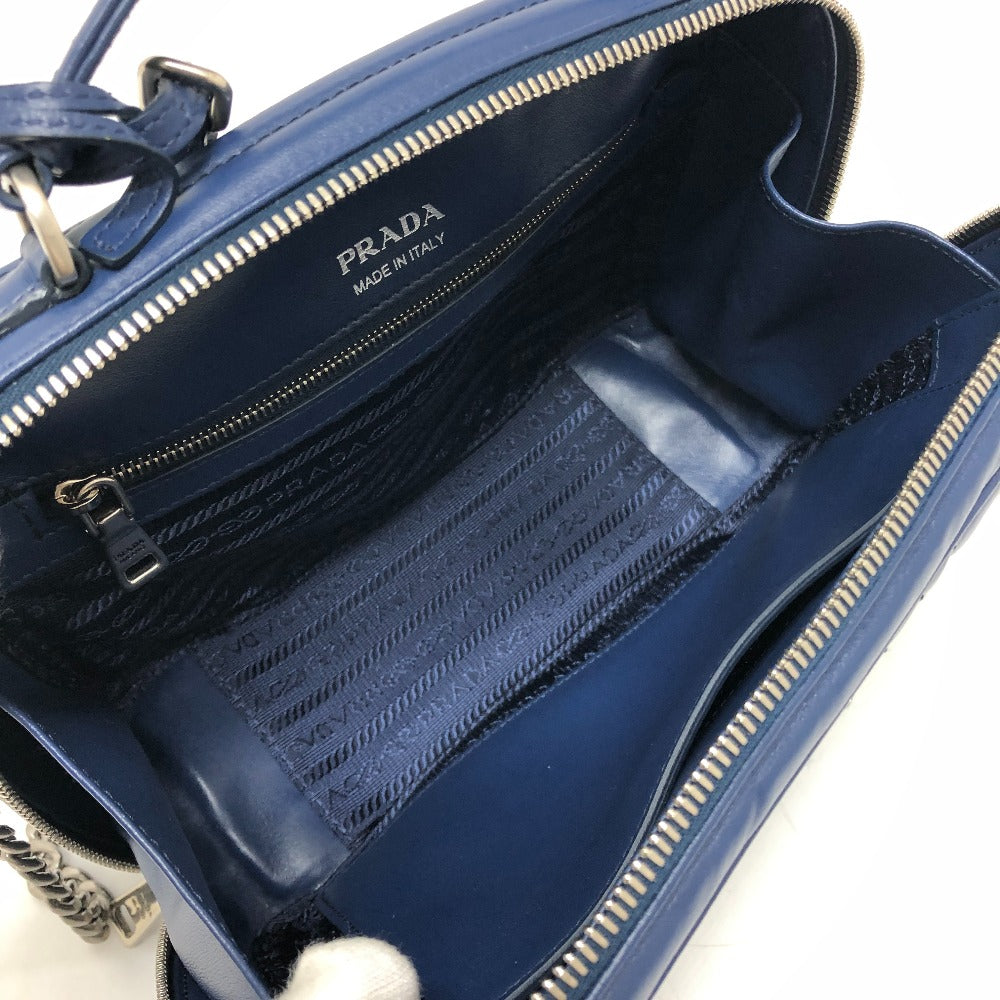 PRADA 1BH119 Diagram Bag 2WAY Shoulder Bag Chain Handbag Leather Ladies Blue