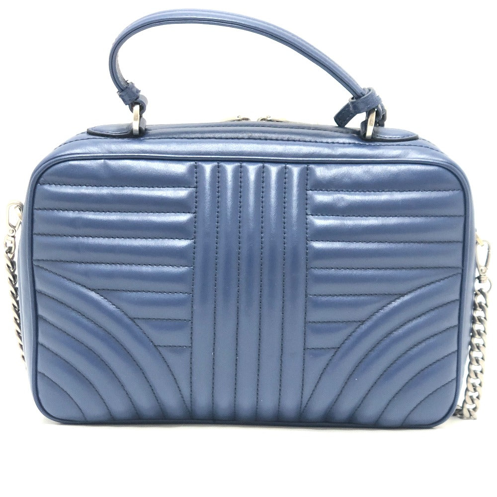 PRADA 1BH119 Diagram Bag 2WAY Shoulder Bag Chain Handbag Leather Ladies Blue