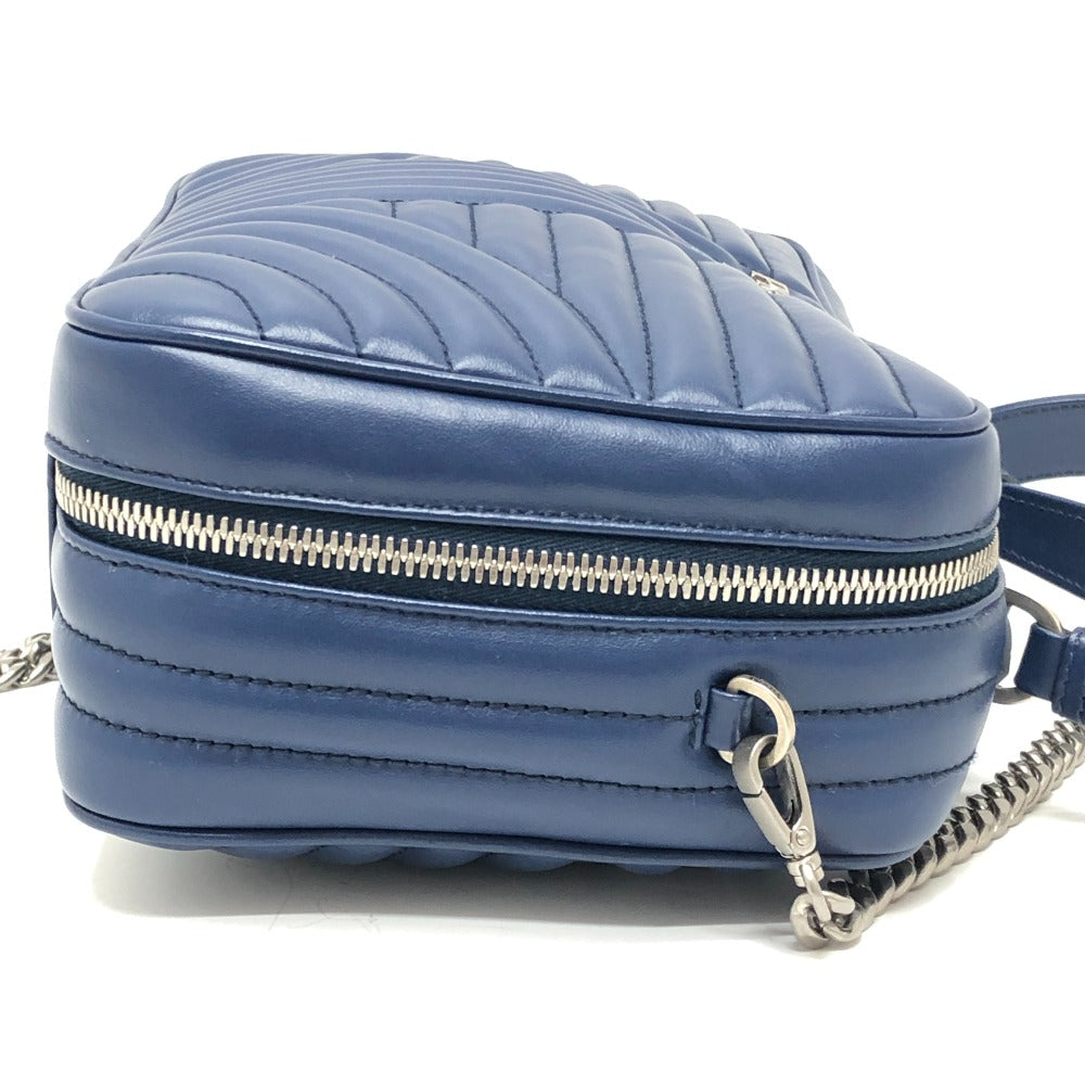 PRADA 1BH119 Diagram Bag 2WAY Shoulder Bag Chain Handbag Leather Ladies Blue