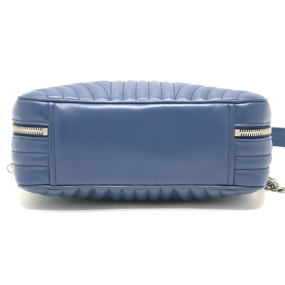 PRADA 1BH119 Diagram Bag 2WAY Shoulder Bag Chain Handbag Leather Ladies Blue