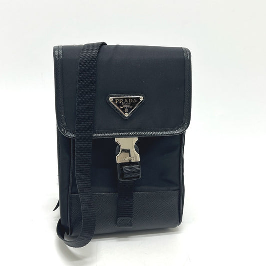 PRADA 2ZH109 เคสสมาร์ทโฟน กระเป๋าสะพายข้าง กระเป๋าถือ กระเป๋าสะพายไหล่ ไนลอน/หนัง สำหรับผู้หญิง สีดำ