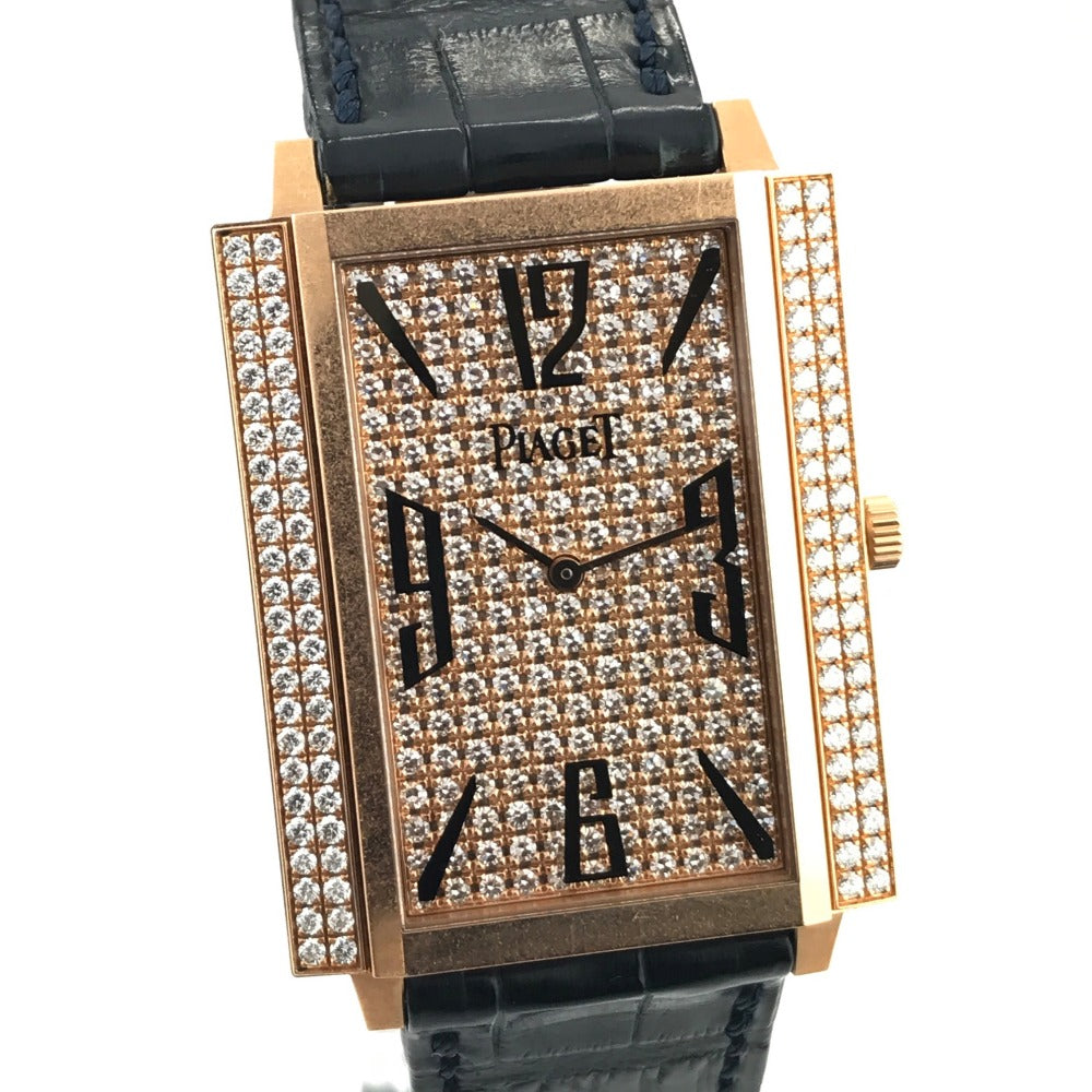 PIAGET ライムライト ダイヤベゼル 裏スケ 1967 エクストラフラット LM 手巻き 腕時計 K18PG メンズ ゴールド