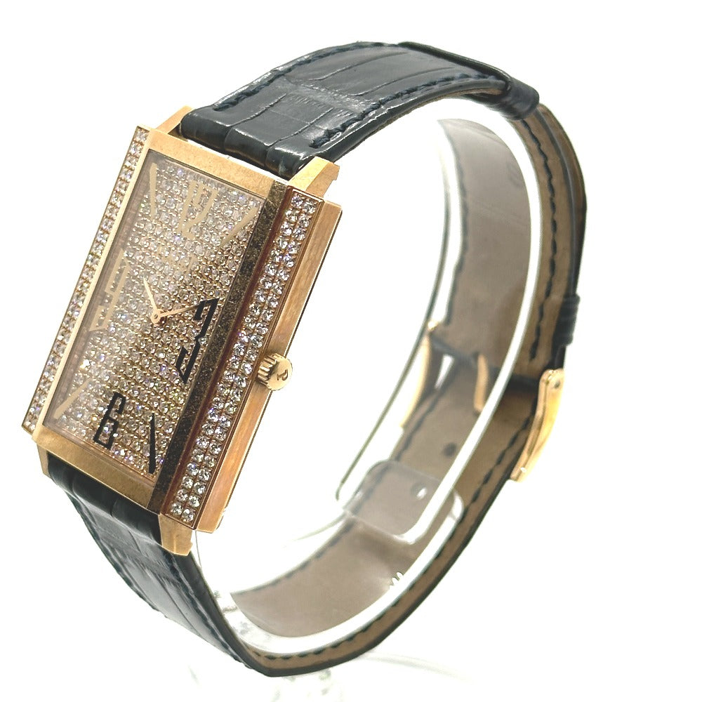 PIAGET ライムライト ダイヤベゼル 裏スケ 1967 エクストラフラット LM 手巻き 腕時計 K18PG メンズ ゴールド