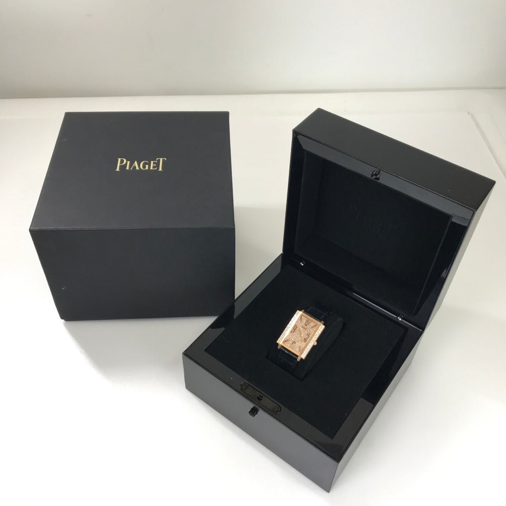 PIAGET ライムライト ダイヤベゼル 裏スケ 1967 エクストラフラット LM 手巻き 腕時計 K18PG メンズ ゴールド