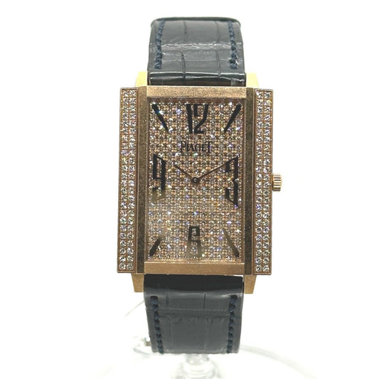 PIAGET ライムライト ダイヤベゼル 裏スケ 1967 エクストラフラット LM 手巻き 腕時計 K18PG メンズ ゴールド