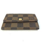 LOUIS VUITTON N61930 Damier Porte Monnaie Plat Wallet/Coin Purse in Damier Canvas, Women's, Ebene Brown