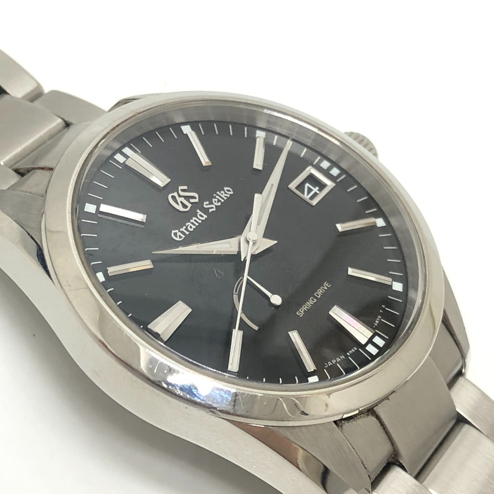 SEIKO 9R65-0BM0 グランドセイコー スピリングドライブ パワーリザーブ デイト 自動巻き 腕時計 SS メンズ シルバー