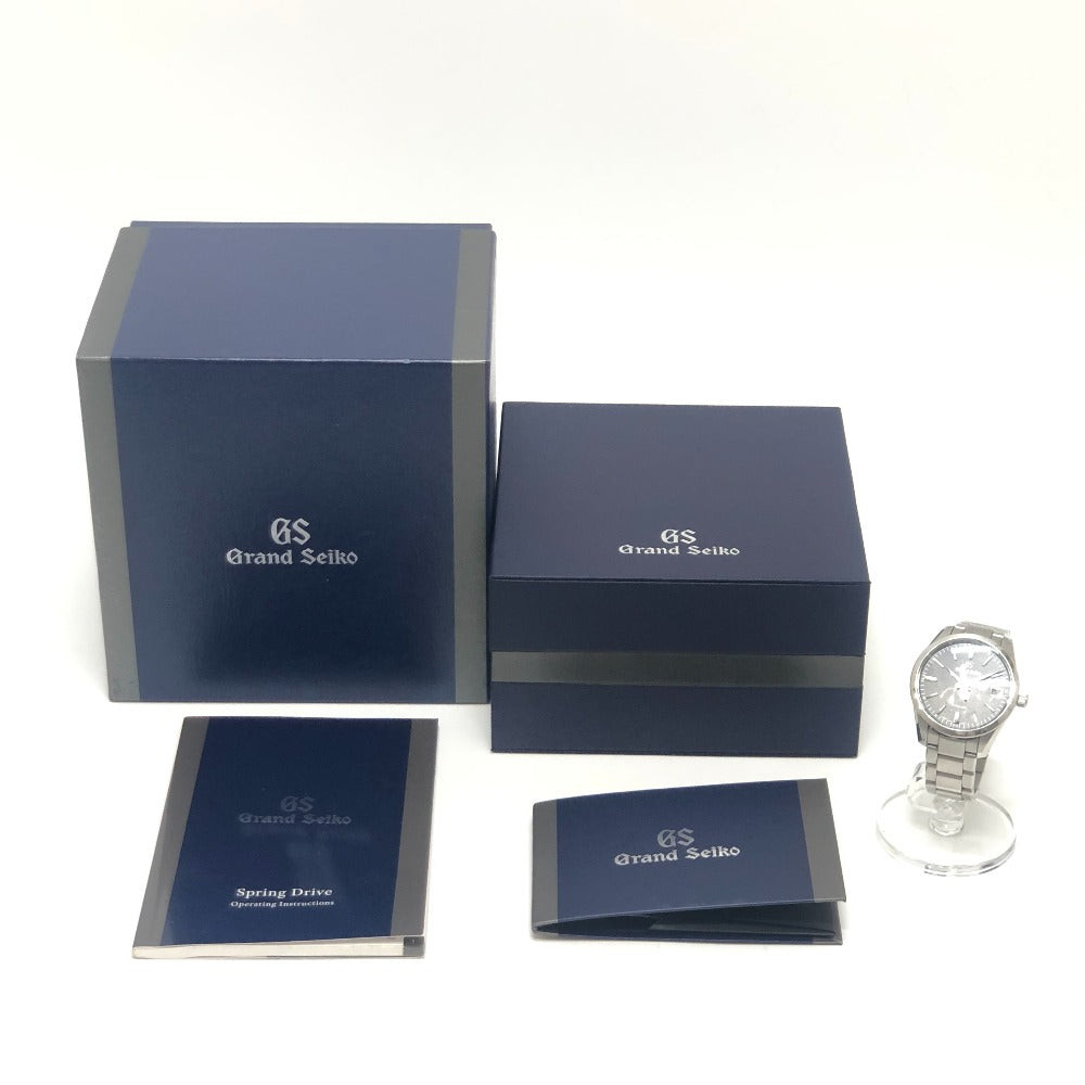 SEIKO 9R65-0BM0 グランドセイコー スピリングドライブ パワーリザーブ デイト 自動巻き 腕時計 SS メンズ シルバー