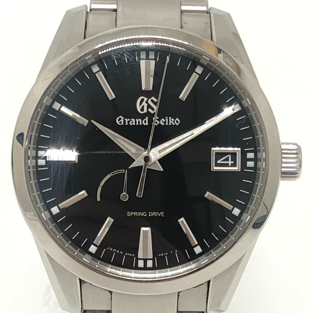 SEIKO 9R65-0BM0 グランドセイコー スピリングドライブ パワーリザーブ デイト 自動巻き 腕時計 SS メンズ シルバー