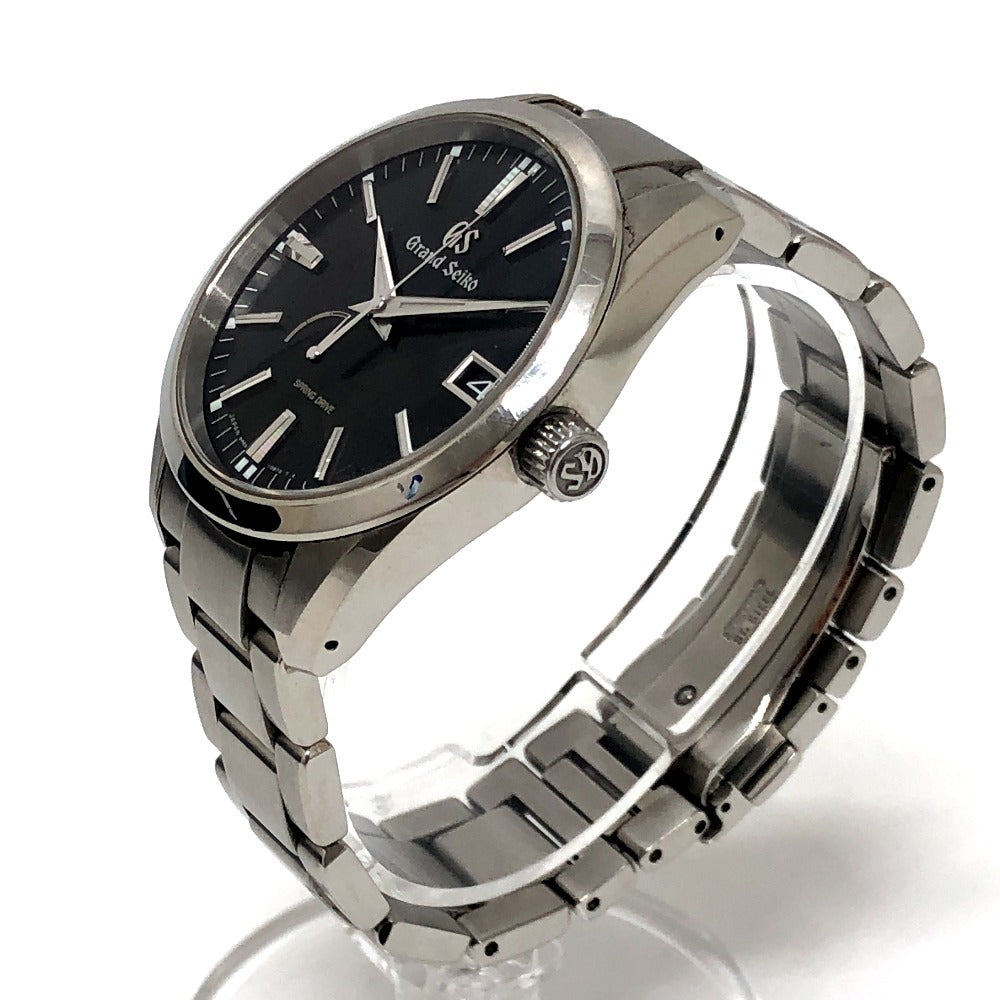 SEIKO 9R65-0BM0 グランドセイコー スピリングドライブ パワーリザーブ デイト 自動巻き 腕時計 SS メンズ シルバー