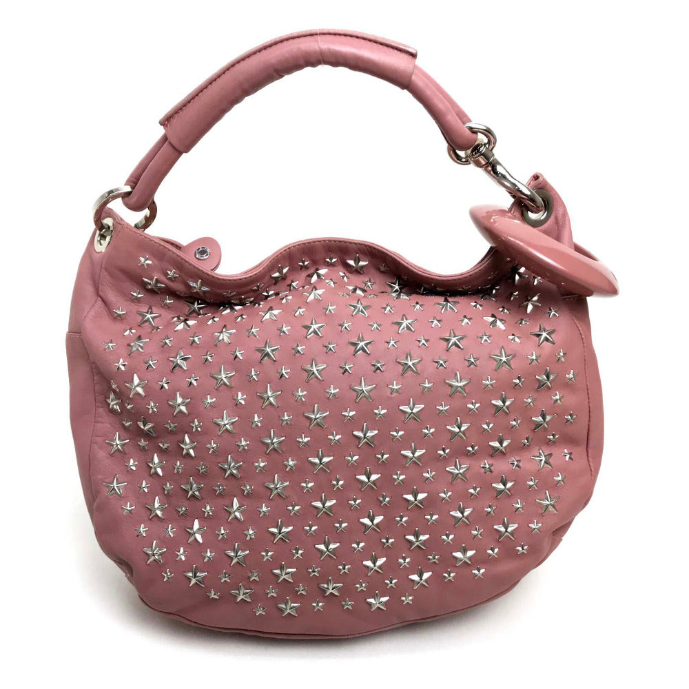JIMMY CHOO スタースタッズ 星 スカイ バッグ カバン 肩掛け セミショルダー ハンドバッグ ショルダーバッグ ラムレザー レディース ピンク