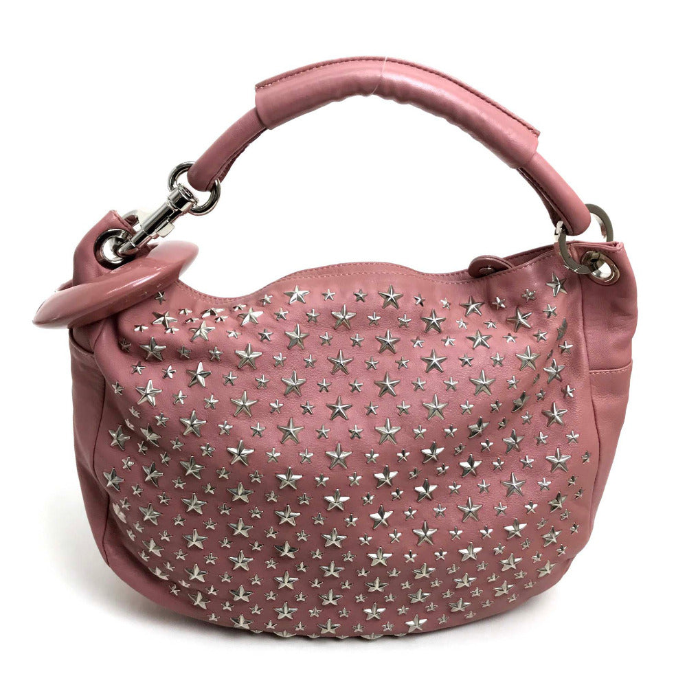 JIMMY CHOO スタースタッズ 星 スカイ バッグ カバン 肩掛け セミショルダー ハンドバッグ ショルダーバッグ ラムレザー レディース ピンク