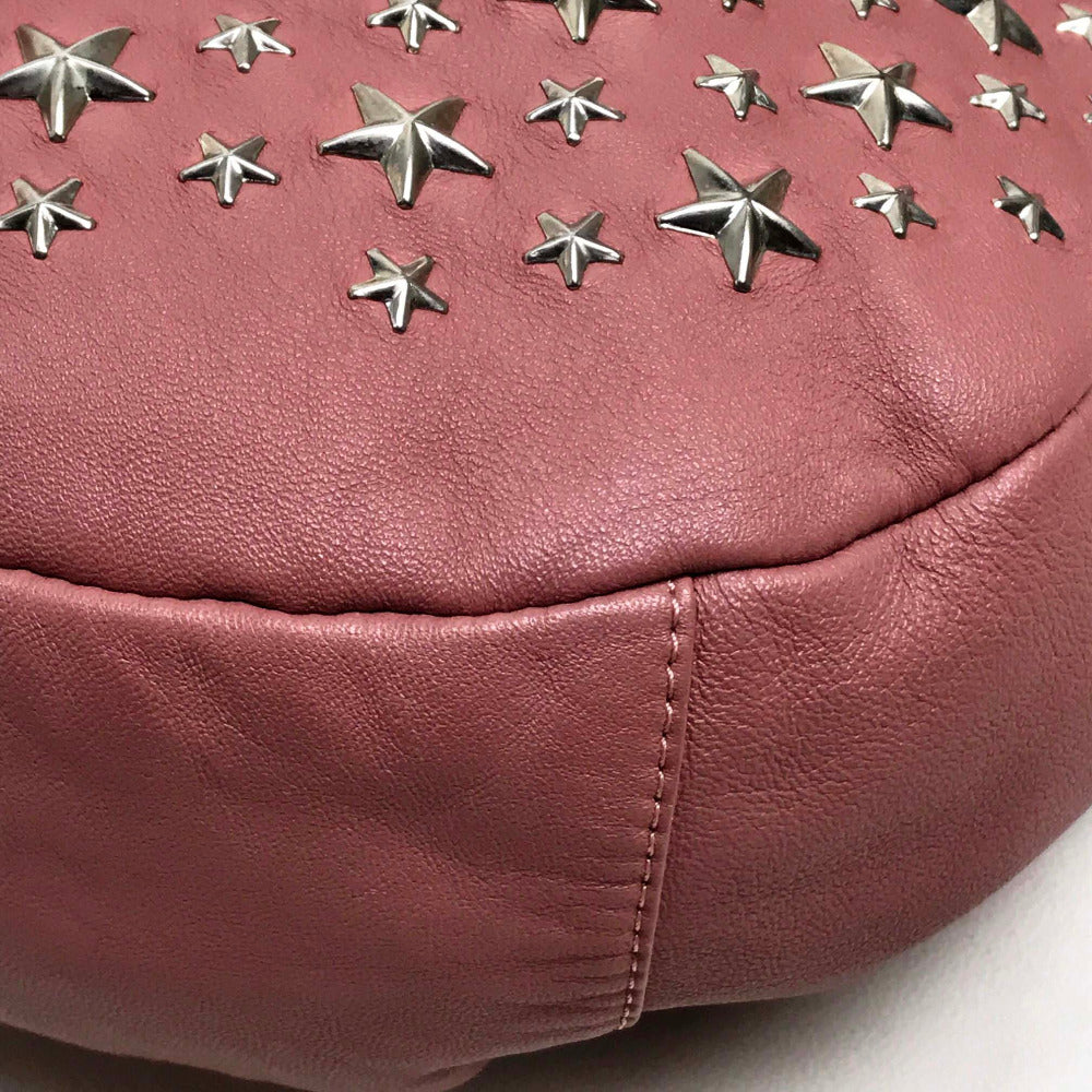 JIMMY CHOO スタースタッズ 星 スカイ バッグ カバン 肩掛け セミショルダー ハンドバッグ ショルダーバッグ ラムレザー レディース ピンク