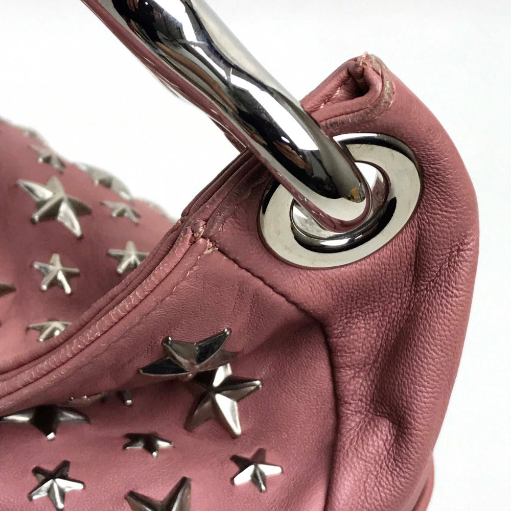 JIMMY CHOO スタースタッズ 星 スカイ バッグ カバン 肩掛け セミショルダー ハンドバッグ ショルダーバッグ ラムレザー レディース ピンク