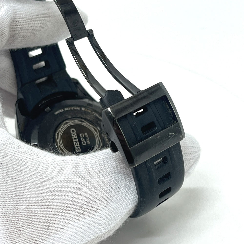 SEIKO 7X52-0AB0 Astron SolarGPS Wristwatch SS Black Used