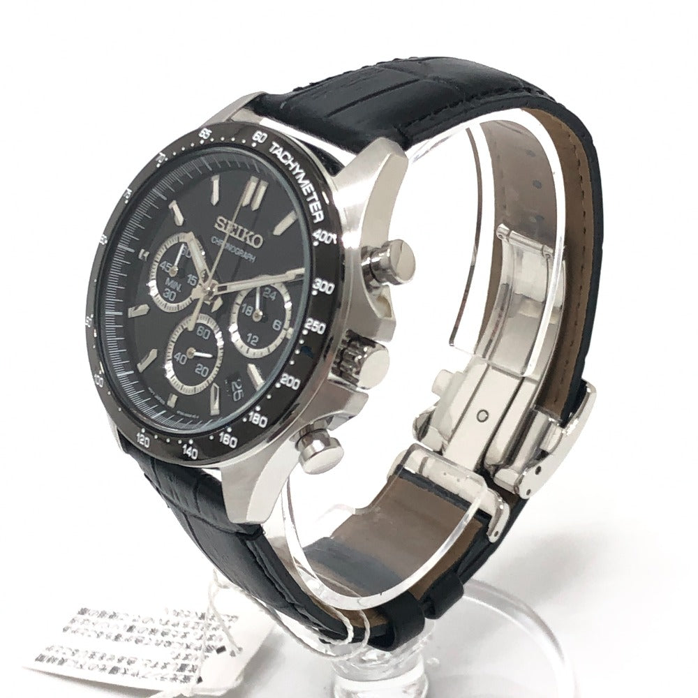 SEIKO 8T63-00D0 Spirit chronograph Quartz Date Watch Wristwatch SS Silver Used