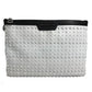 JIMMY CHOO Star Stud DEREK Leather Clutch Bag for Men, White and Black
