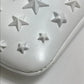JIMMY CHOO Star Stud DEREK Leather Clutch Bag for Men, White and Black
