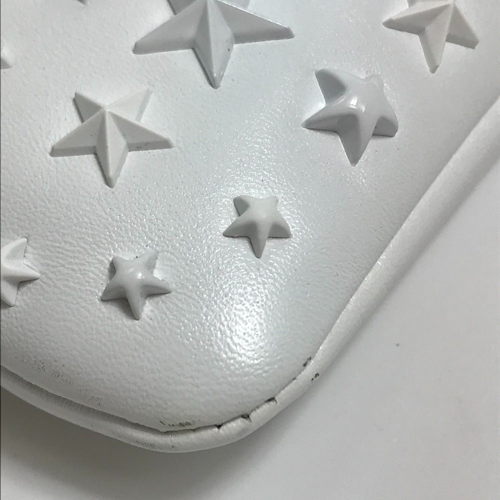 JIMMY CHOO Star Stud DEREK Leather Clutch Bag for Men, White and Black