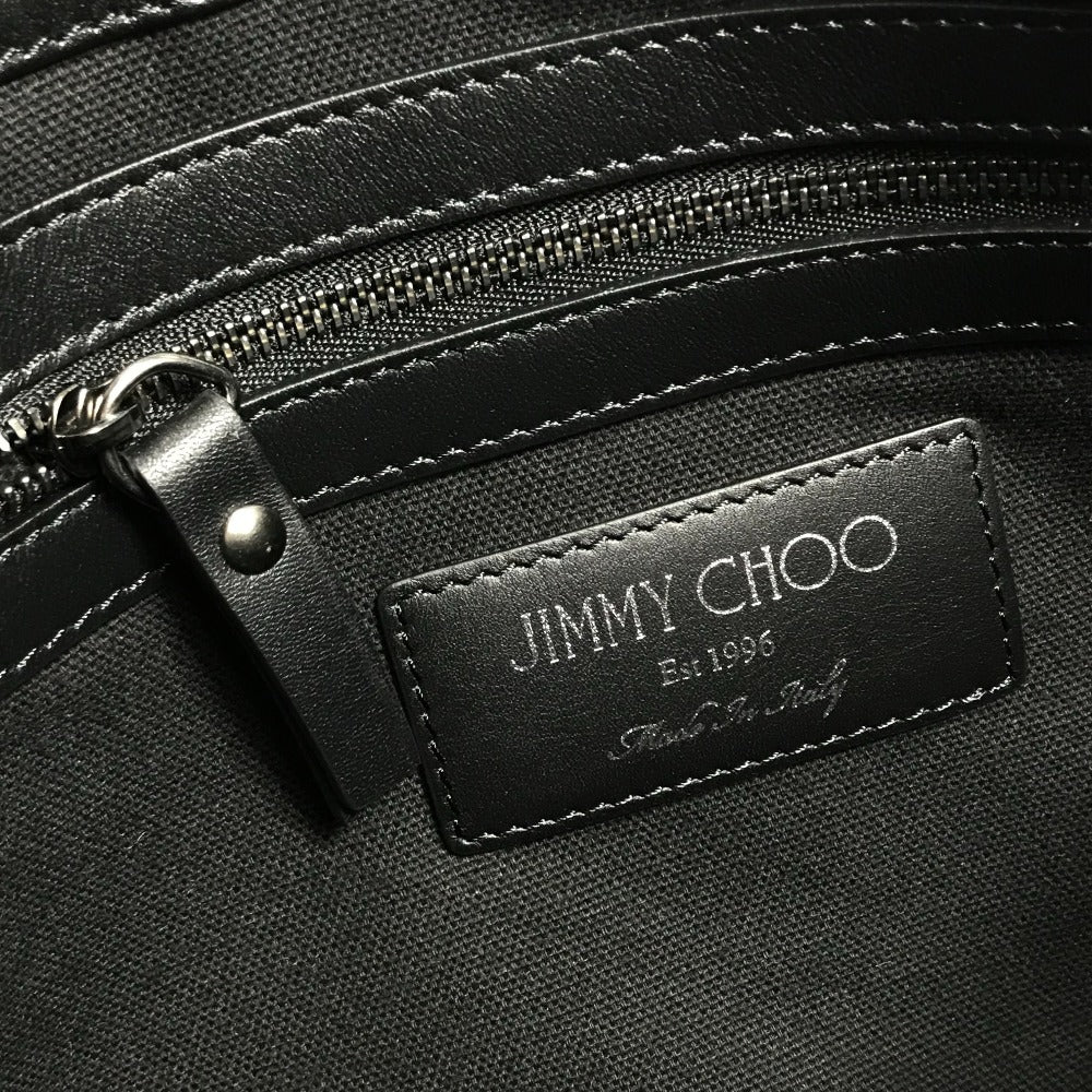 JIMMY CHOO Star Stud DEREK Leather Clutch Bag for Men, White and Black
