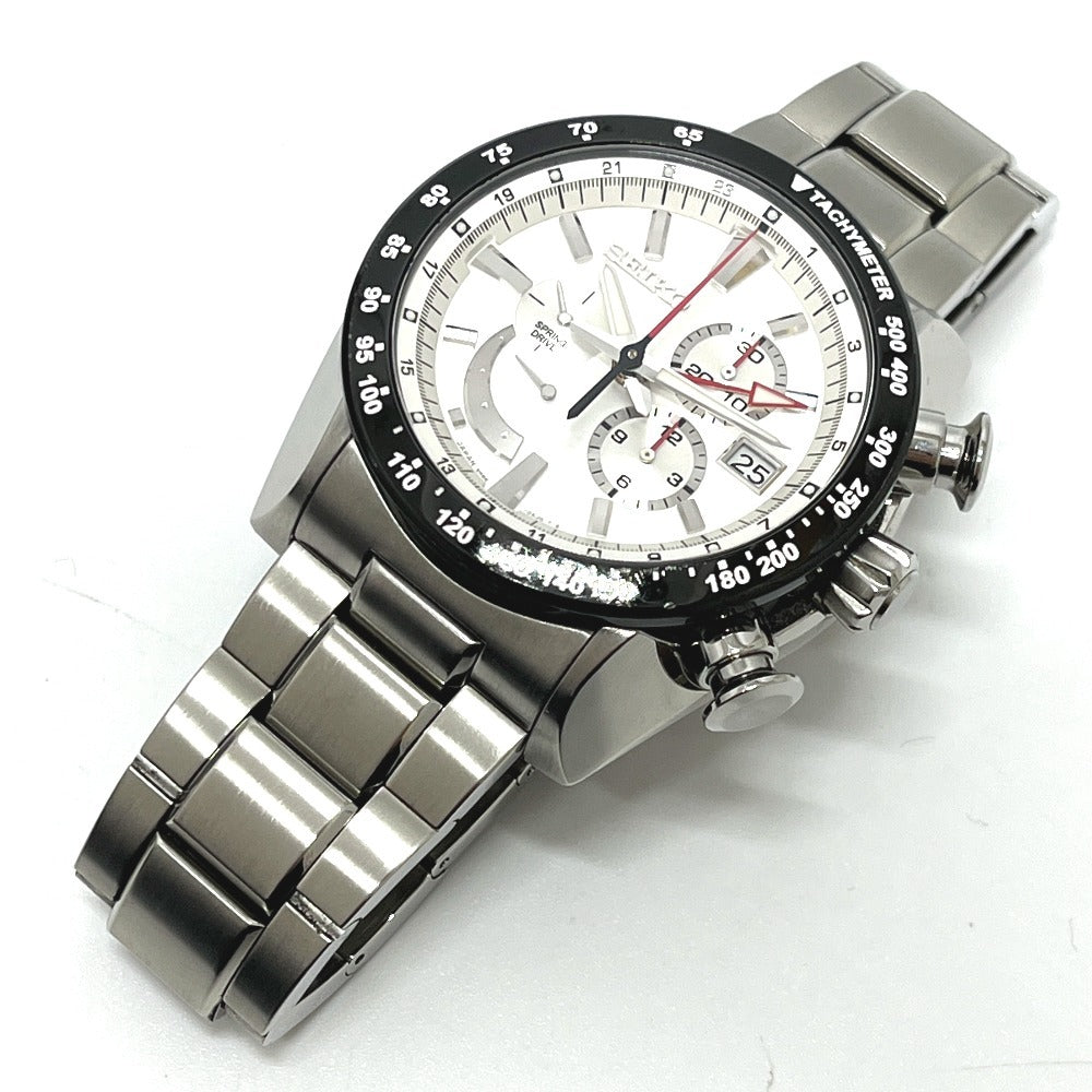 SEIKO SAEA001 5R86-0AL0 ブライツ アナンタ クロノグラフ パワーリザーブ スプリングドライブ 自動巻き 腕時計 SS メンズ シルバー