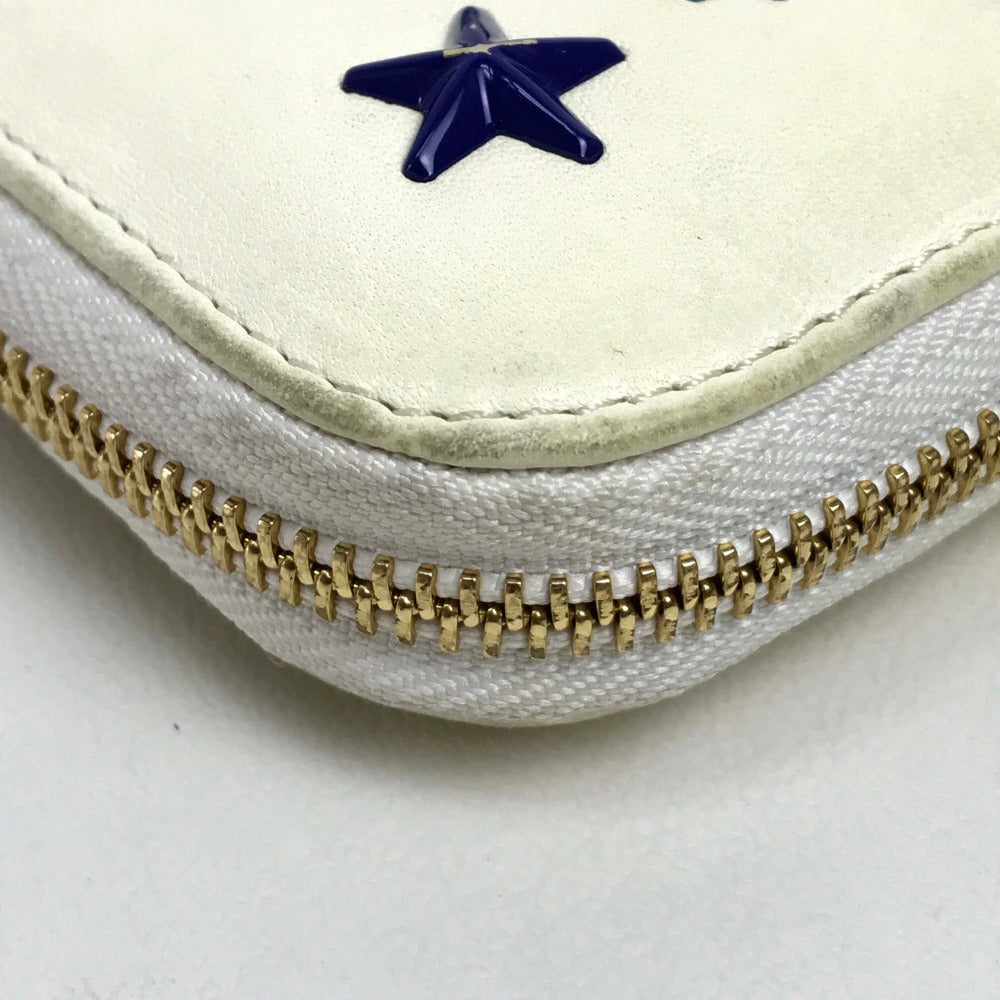 JIMMY CHOO Brand Goods, Accessories, Star Studs, Round Zip Long Wallet, Leather, Women's, Off-White