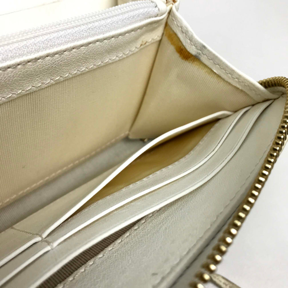 JIMMY CHOO Brand Goods, Accessories, Star Studs, Round Zip Long Wallet, Leather, Women's, Off-White