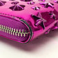JIMMY CHOO 163FILIPA.CIM Round Zip Long Wallet, Filipa Star Studs, Patent Leather, Unisex, Purple, Metallic Purple