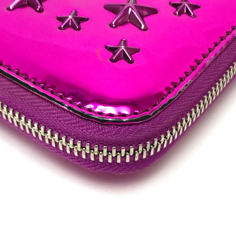 JIMMY CHOO 163FILIPA.CIM スタースタッズ フィリパ 財布 ラウンドファスナー長財布 長財布 パテントレザー ユニセックス メタリックパープル