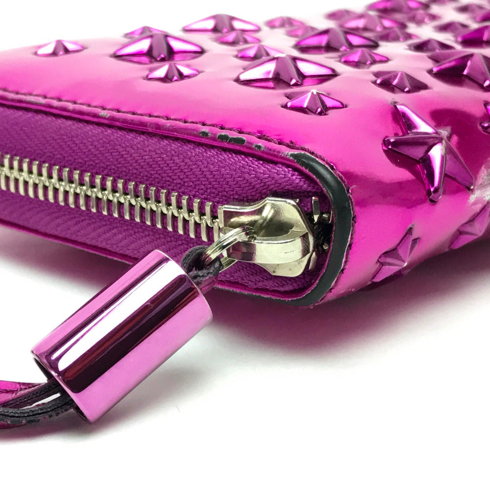 JIMMY CHOO 163FILIPA.CIM スタースタッズ フィリパ 財布 ラウンドファスナー長財布 長財布 パテントレザー ユニセックス メタリックパープル