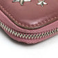 JIMMY CHOO Star Studs Round Zip Long Wallet, Lamb Leather, Women's, Rose Pink