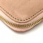 JIMMY CHOO Women's Lambskin Wallet with Strap, Long Wallet with Round Zipper, Pink Beige