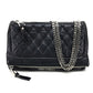 JIMMY CHOO Quilted Leather Shoulder Bag for Men and Women, Crossbody Chain Shoulder Bag, Unisex, Black