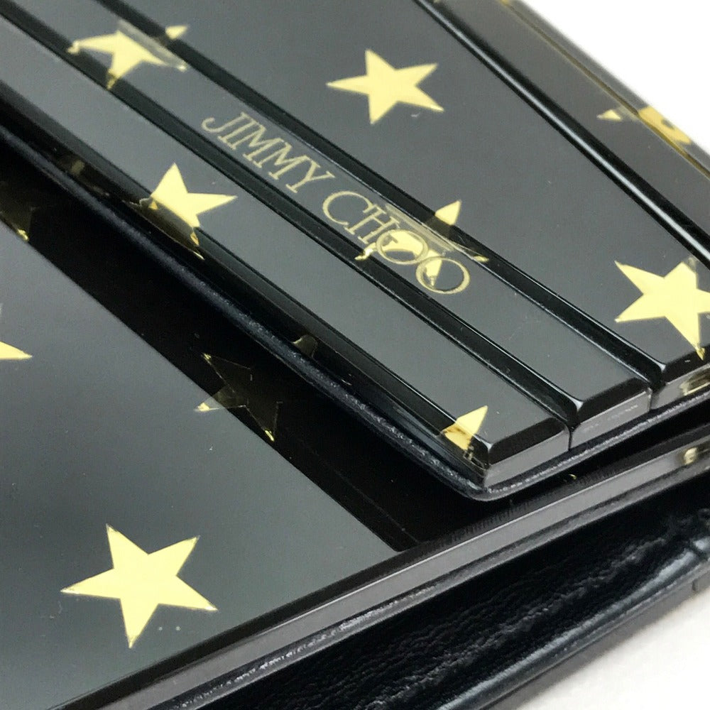 JIMMY CHOO Star Print Mini Clutch Bag, Crossbody Bag, Chain Pochette, Shoulder Bag, Plastic, Women's, Black