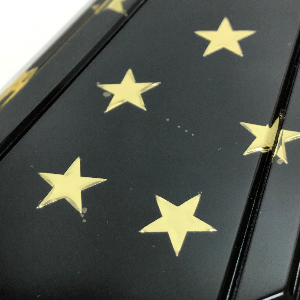 JIMMY CHOO Star Print Mini Clutch Bag, Crossbody Bag, Chain Pochette, Shoulder Bag, Plastic, Women's, Black