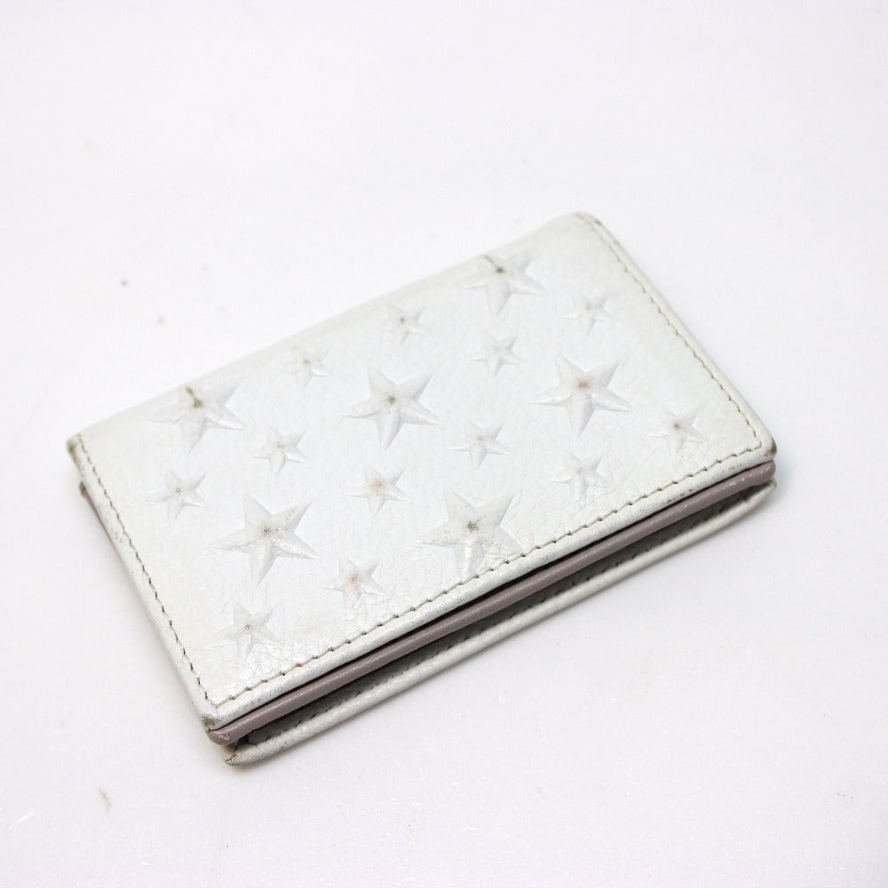 JIMMY CHOO スターエンボス 名刺入れ パスケース メンズ レディース カードケース レザー レディース ホワイト ホワイト