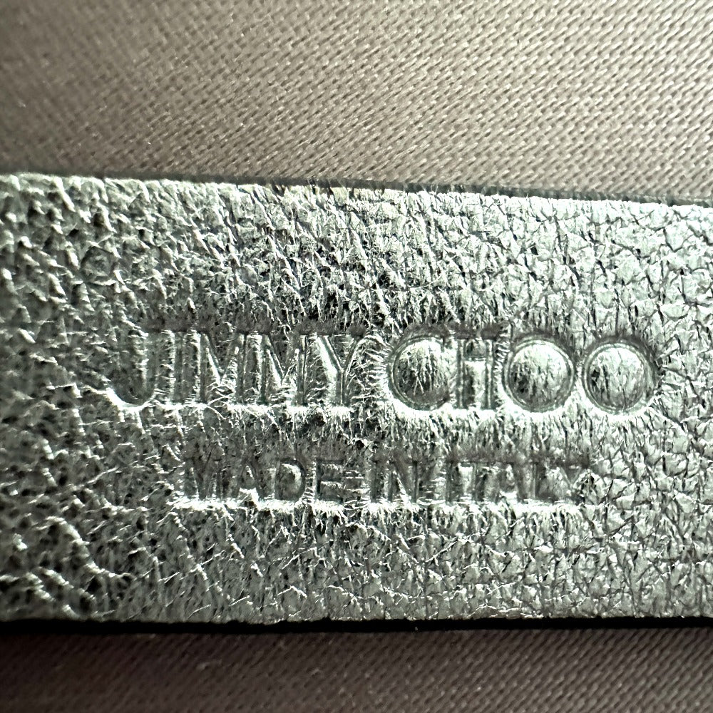 JIMMY CHOO アヴェニュークアッド フェイクパールチェーン ショルダーバッグ レザー レディース シルバー