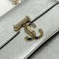 JIMMY CHOO アヴェニュークアッド フェイクパールチェーン ショルダーバッグ レザー レディース シルバー