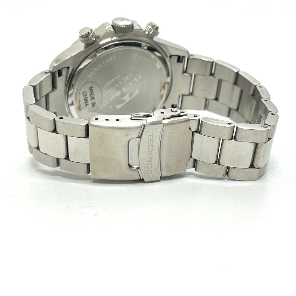 TECHNOS T9349TB クロノグラフ ソーラー発電 腕時計 SS メンズ シルバー