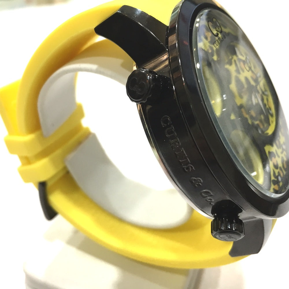 CURTIS & Co. SUW57JPJGY-B BIG Time WORLD クォーツ 腕時計 SS メンズ イエロー