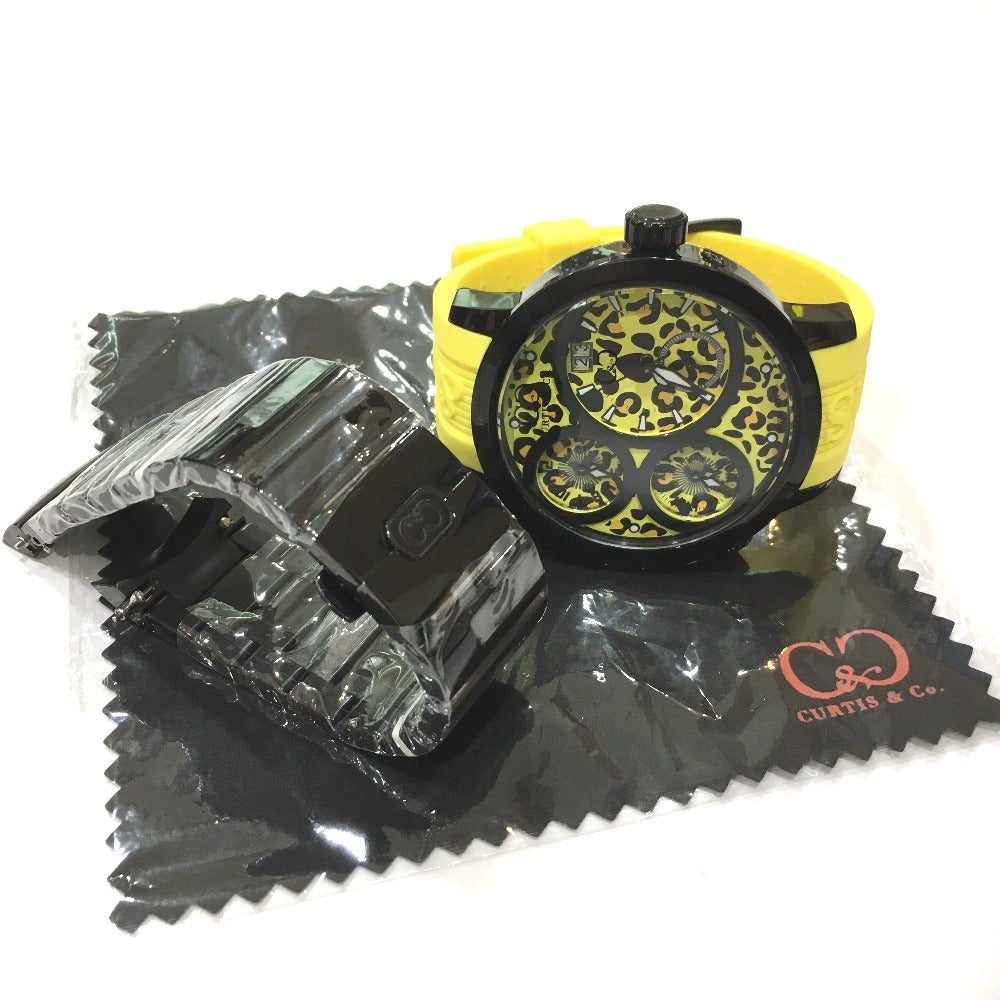 CURTIS & Co. SUW57JPJGY-B BIG Time WORLD クォーツ 腕時計 SS メンズ イエロー