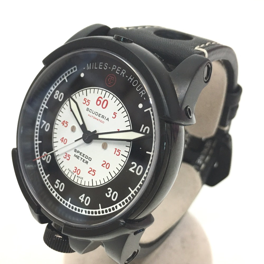 Scuderia 10213 裏スケ ダッシュボード 自動巻き 腕時計 SS メンズ ブラック