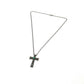VARTIX K10 Black-Finished Cross Emerald and Black Diamond Chain Necklace, K10, Unisex, Black