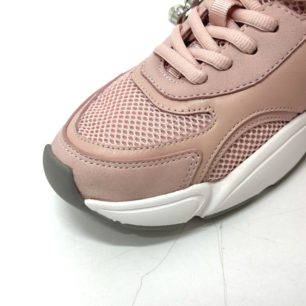 Sergio Rossi B10800-MFL270 ビジュー ローカット スニーカー キャンバス レディース ピンク - brandshop-reference