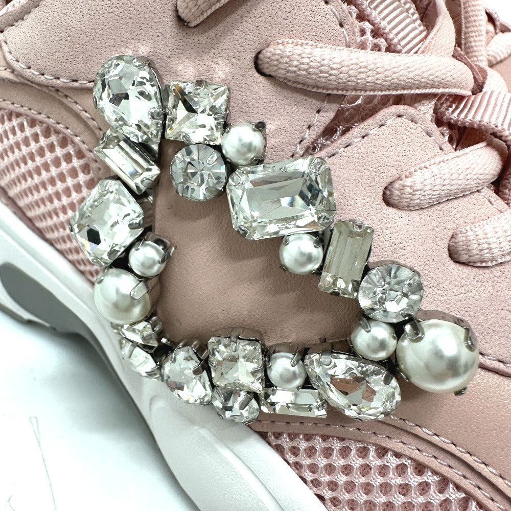 Sergio Rossi B10800-MFL270 ビジュー ローカット スニーカー キャンバス レディース ピンク - brandshop-reference