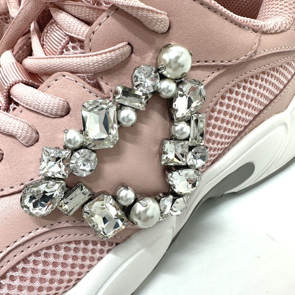 Sergio Rossi B10800-MFL270 ビジュー ローカット スニーカー キャンバス レディース ピンク - brandshop-reference