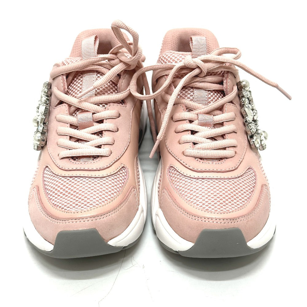 Sergio Rossi B10800-MFL270 ビジュー ローカット スニーカー キャンバス レディース ピンク - brandshop-reference