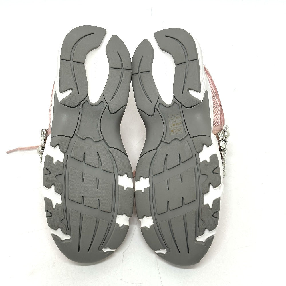 Sergio Rossi B10800-MFL270 ビジュー ローカット スニーカー キャンバス レディース ピンク - brandshop-reference