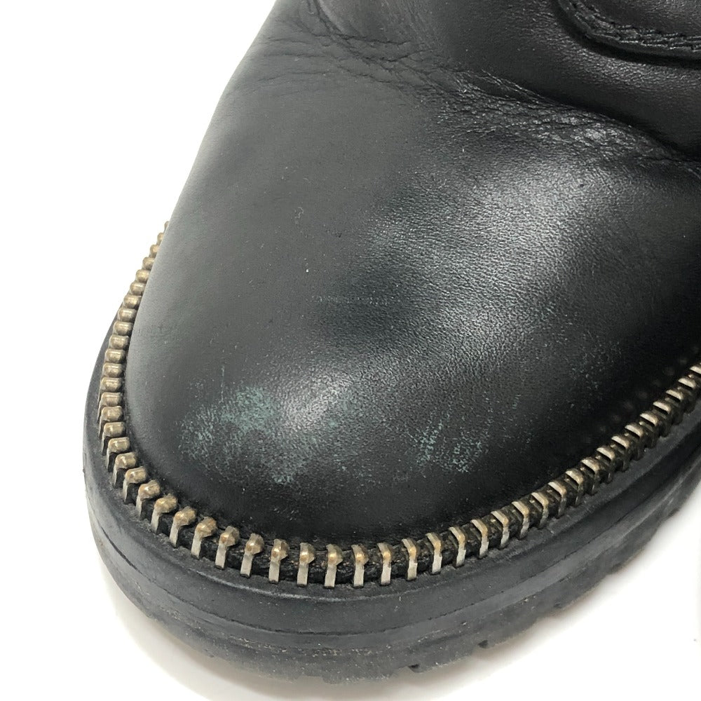 Sergio Rossi Velvet Ribbon Lace-up Leather Boots Shoes Short Boots Leather Women's Black