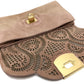 Sergio Rossi Pouch Clutch Bag, Mini Bag, Party Bag, Suede/Patent Leather, Women's, Pink Beige